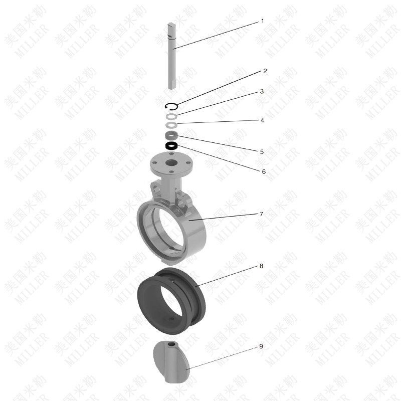 進(jìn)口彈性軟密封蝶閥結(jié)構(gòu)圖